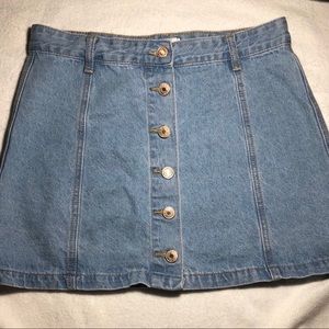 Button Up Jean Skirt